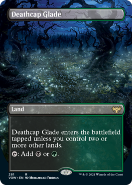 Rare Dual Land Innistrad Crimson Vow Deathcap Glade Black Green Borderless